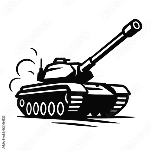 Military Tank Vector Illustration - Army, War, and Heavy Combat Vehicle Symbol