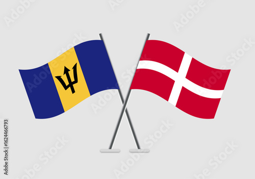 Barbados and Sovereign Military Order of Malta vector flags symbolizing international bond