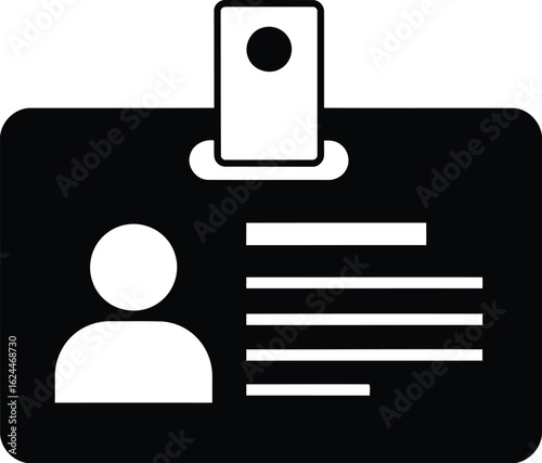 Vector art of identification card vector illustration for personal identification and security access in a corporate office environment