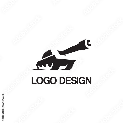 mini tank logo design template