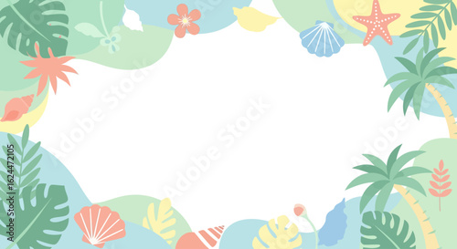 Pastel Tropical Border Design