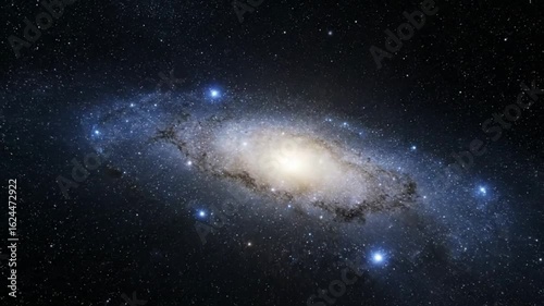 Zoom Out From Galaxy Core to Outer Spiral Full Milky Way Scale