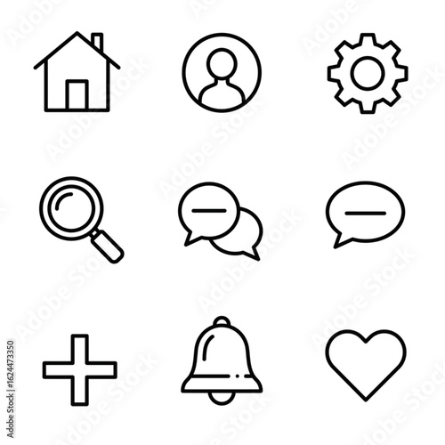 Essential user interface icons set for modern website and app design needs perfectly scalable elements