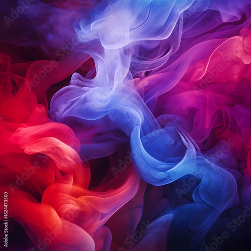 abstract red and blue colorful smoke background