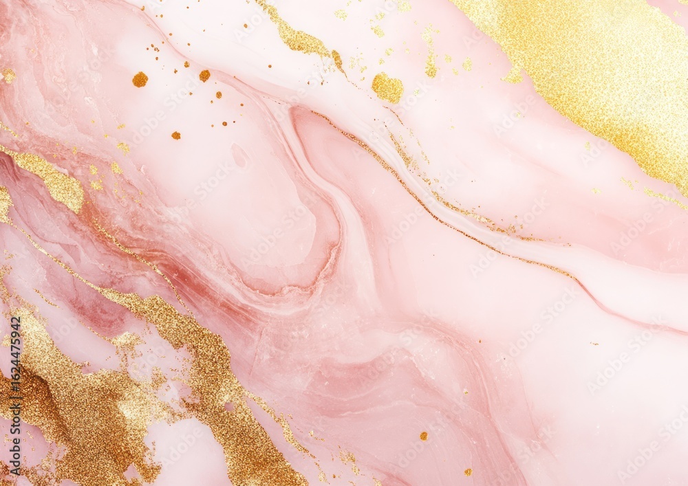 Fototapeta premium Pink Marble Texture with Gold Accents Elegant Abstract Background for Design