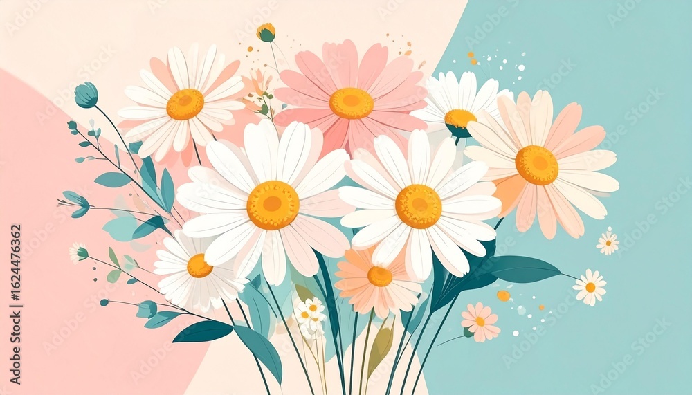 Fototapeta premium spring flowers on a green background