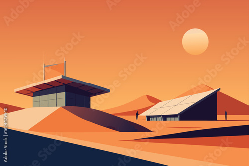 modern desert architecture with sandstone tones  s.eps