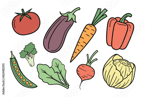 Vibrant Vegetables: An assortment of colorful, fresh vegetables, arranged to celebrate the beauty of nature's bounty, ideal for culinary concepts.