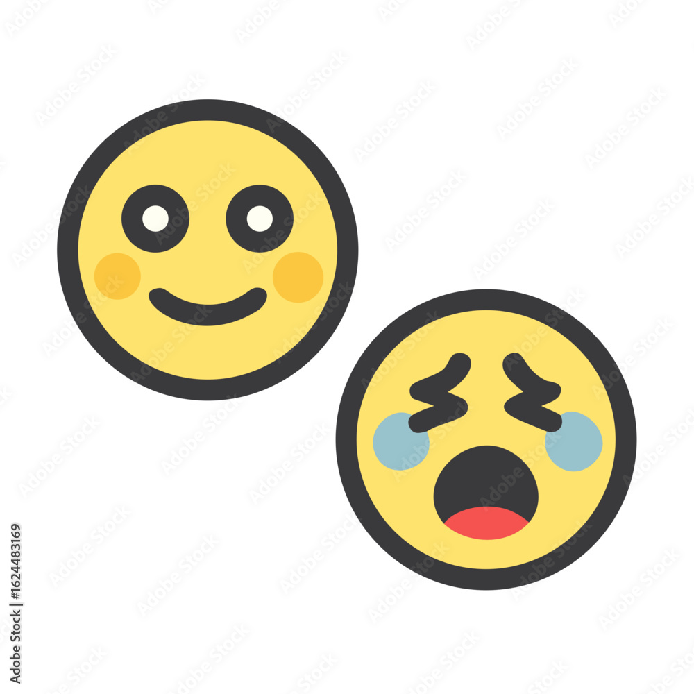 Fototapeta premium Emoji Faces Pack – Vector Reactions and Feelings