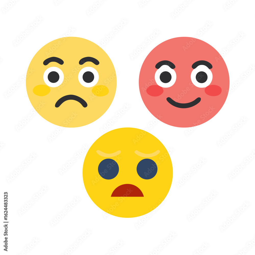 Fototapeta premium Emoji Faces Pack – Vector Reactions and Feelings