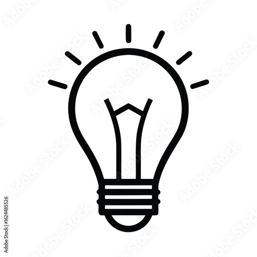 Bulb Outlined In Bold Vector Illustration