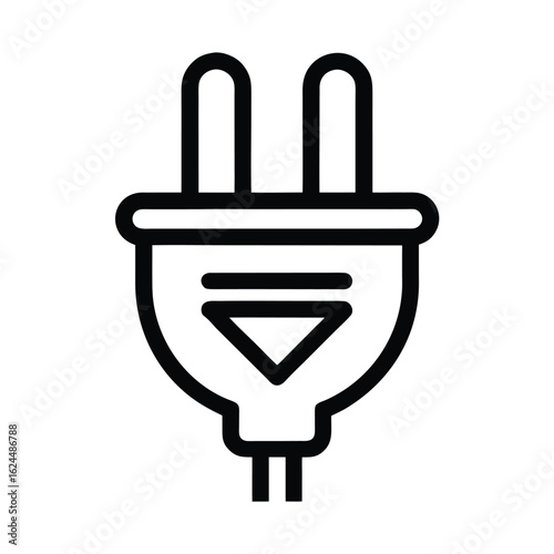 Plug Outlined In Bold Vector Illustration