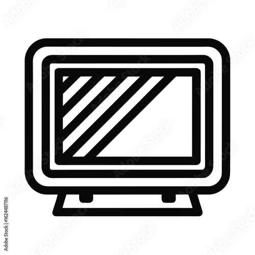 Screen Outlined In Bold Vector Illustration