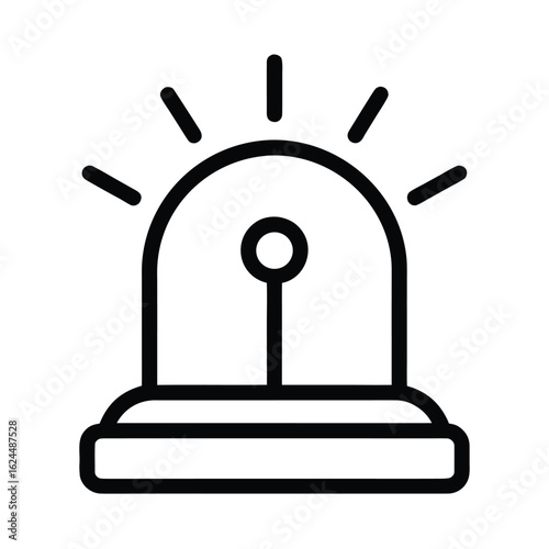 Alarm Outlined In Bold Vector Illustration