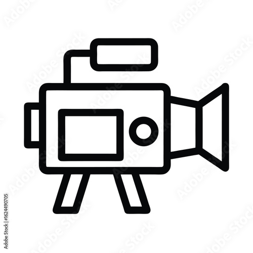 Video Camera Outline Vector Illustration