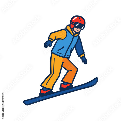 Male snowboarder performing a trick on snow-covered slope  
