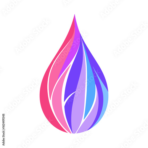 Abstract colorful water drop design in vibrant gradient style  