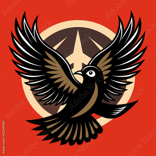 "Peace dove black vector for anti-war themes"