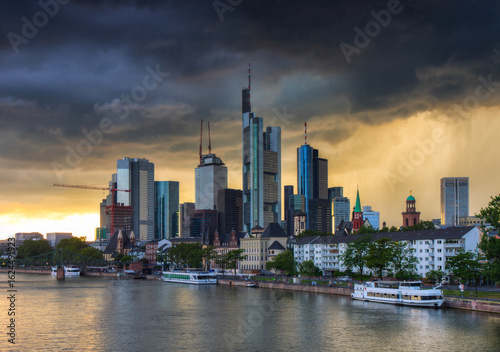 Thunderstorm over the skyline of Frankfurt