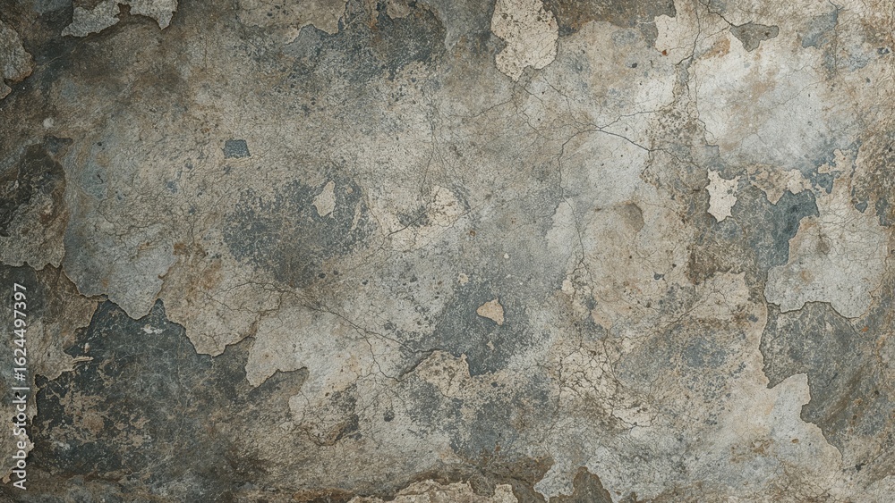Fototapeta premium Distressed paint surface with abstract patterns