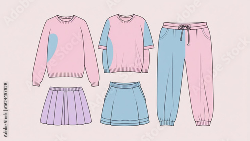 Casual and comfortable pastel-colored outfit set for women