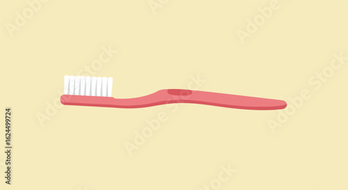 Isolated toothbrush, hygiene product. Flat background for health and dental care ads