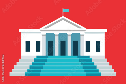 presidential mansion with white marble steps   (1).eps