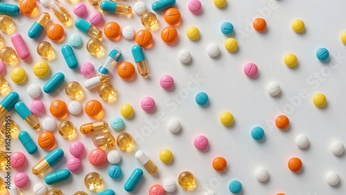 A vivid array of colorful tablets serving as a background