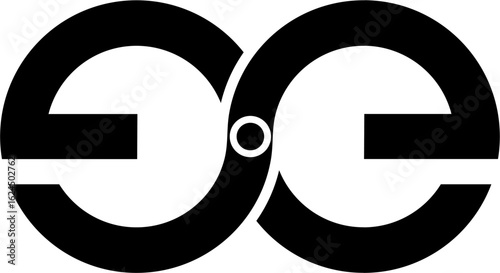 vector black font letter e