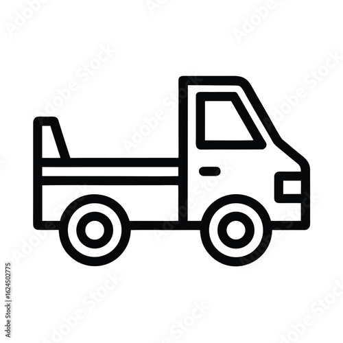 Tow Truck Outlined Icon Vector Illustration