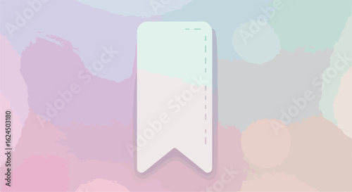 Blank bookmark template over soft brushstroke background for journaling use