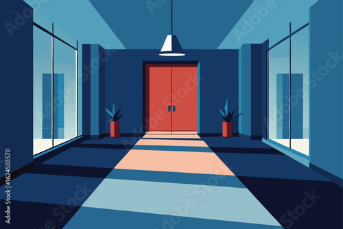 realistic office lobby entrance design  .eps