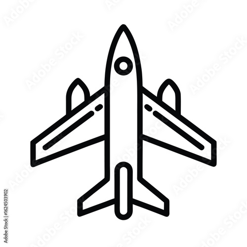 Toy Airplane Outline Vector Illustration