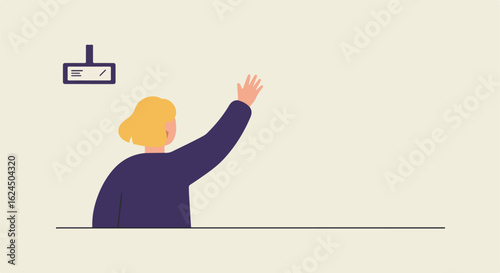 Woman raising hand, meeting room, presenter; corporate, presentation, teaching