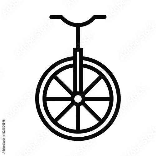 Unicycle Outlined Icon Vector Illustration