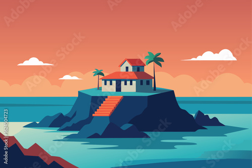 remote island property surrounded by coral reef   (1).eps