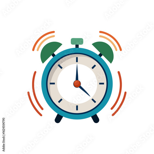 Retro alarm clock rings loudly with vibrations