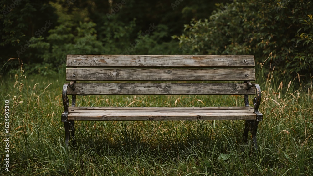 Naklejka premium Wooden seating bench