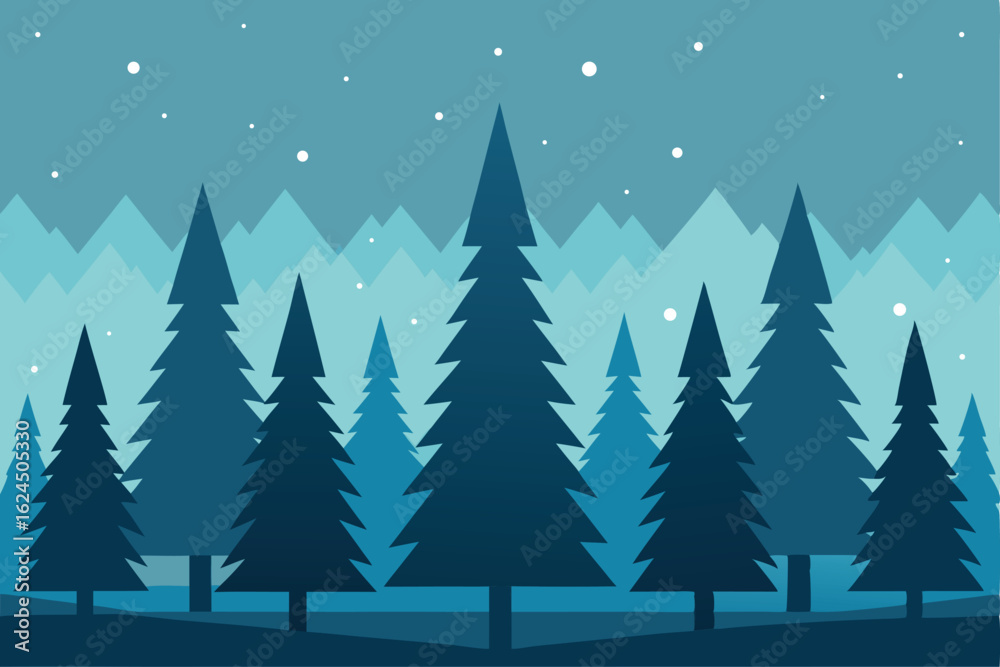 Obraz premium repeating christmas tree silhouettes on a rustic w.eps