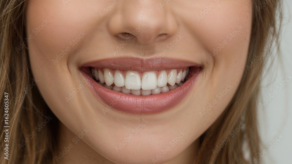 Post-procedure dental condition of woman with zirconium crown Post-procedure dental condition of woman with zirconium crown