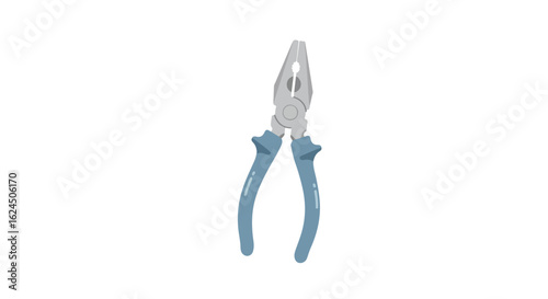 Pliers on white, graphic resource for do-it-yourself or electrical work