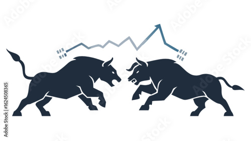 Bull market stock market financial investment trading bulls fighting stock exchange business finance economy trade
