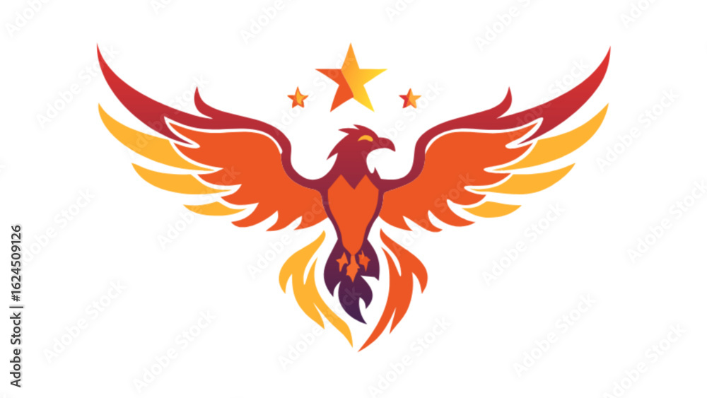 Fototapeta premium Phoenix bird logo design vector illustration fire bird rebirth concept branding identity company symbol graphic 100