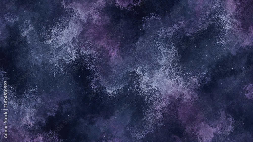 Fototapeta premium Dark and light gradient background featuring wavy lines in shades of blue, purple, violet, lilac, gray, and white. Blurred ombre effect with rough noise and dust-like grain. Winter Christmas theme.
