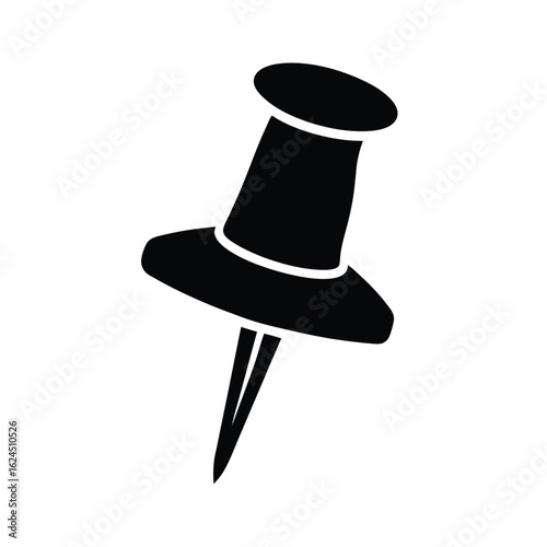 Push Pin Outlined Icon Vector Illustration