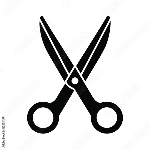 Scissors With Open Blades Outline Vector Illustration