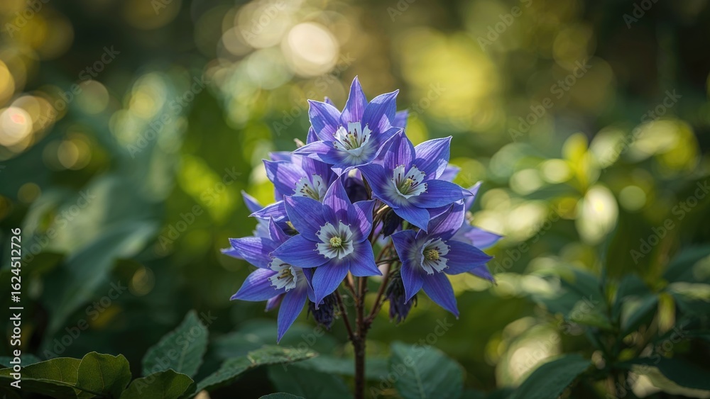 Fototapeta premium Vivid Blue Aquilegia Flowers