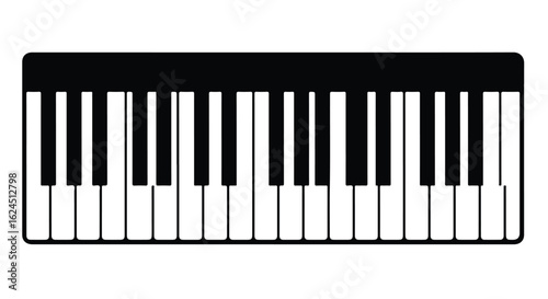 Piano keyboard keys on white; graphic for a music learning background