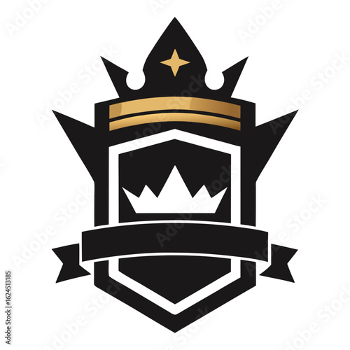 Elite Crest with Ornate Crown and Minimal Details for Tournament Branding