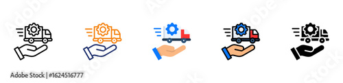 Delivery Service Icon Multi Style 